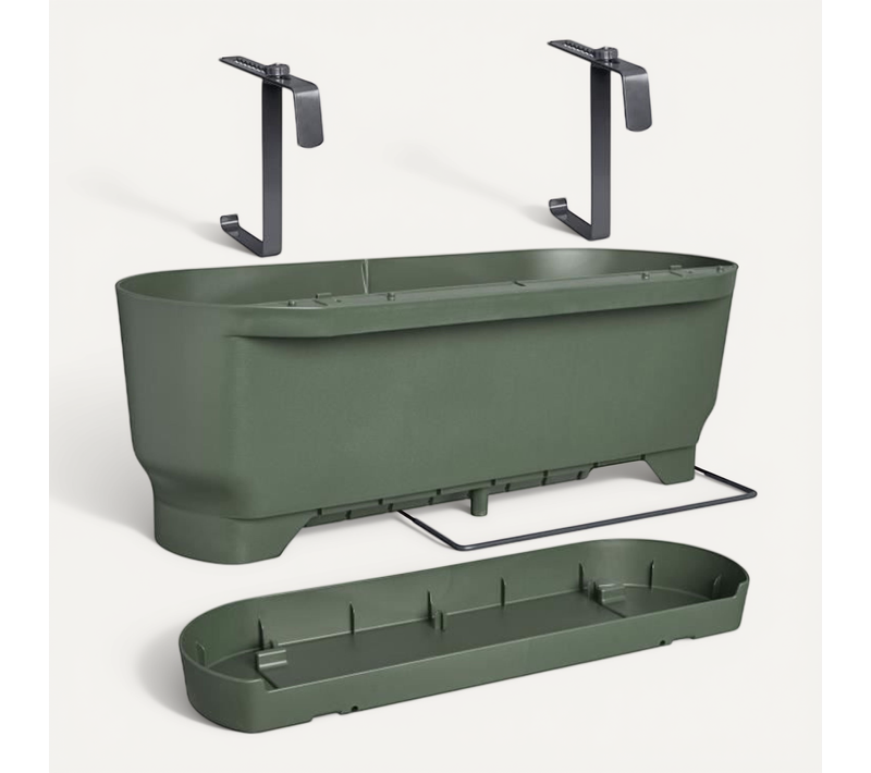 Balconniere Greenville Easy Balcony - L 21.2 X W 52 X H 19.4 Cm - Leaf Green