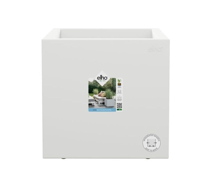Bac à Fleurs Vivo Next Square 40 - Ø 39 X H 38 Cm - Intérieur,extérieur - 100% Recyclé - Blanc