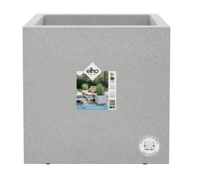 Bac à Fleurs Vivo Next Square 40 - Ø 39 X H 38 Cm - Intérieur,extérieur - 100% Recyclé - Gris