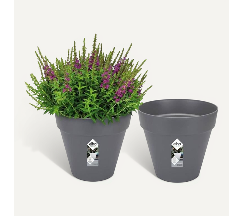 Lot De 2 Pots De Fleur Rond loft Urban - 19 L - Ø 28.5 X H 26 Cm - Noir
