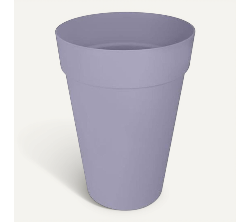 Pot D'extérieur Rond Haut 35 Cm Violet - 100% Recyclé, Réservoir Intégré