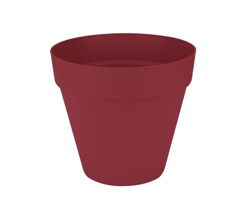 Pot De Fleur - Loft Urban Rond - Roues 50 - Rouge - L 49x B48.5x H45cm - Extérieur - 100% Recyclé