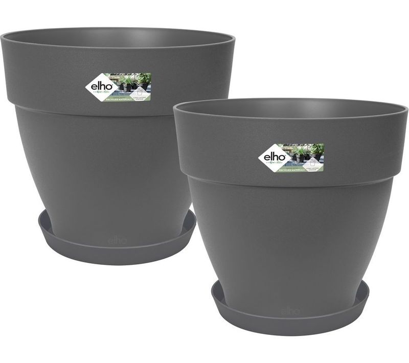 Lot De 2 Pots De Fleur Rond Avec Soucoupes vibia Campana + Loft - Ø29,8 X H25,8cm + Soucoupe Ø21 X