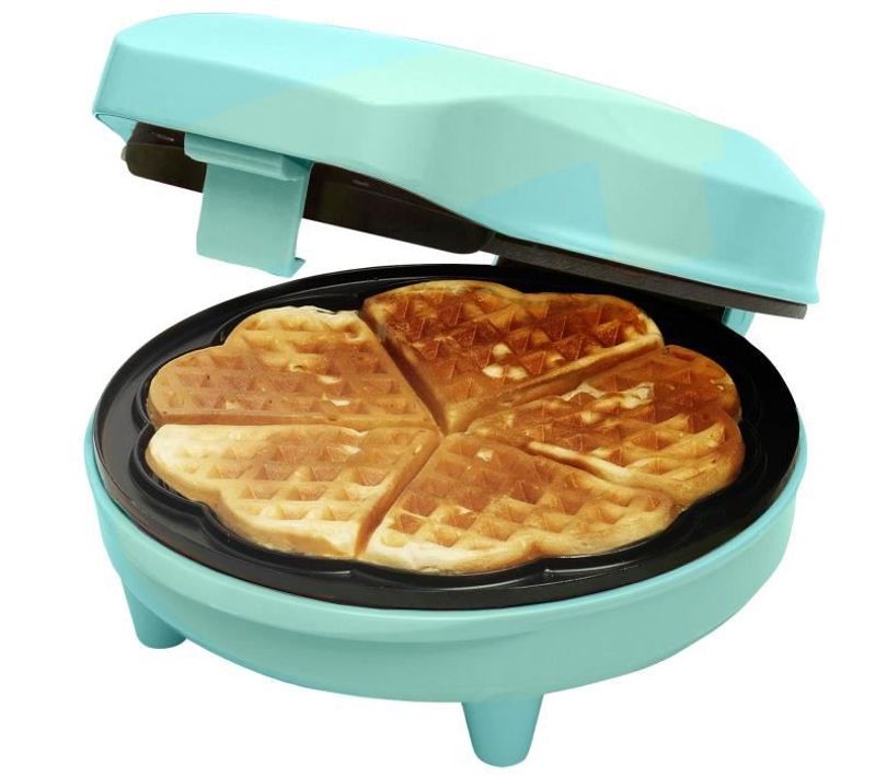 Gaufrier Pour Gaufres Classiques En Forme De Coeur, Revetement Anti-adhésifr, 700 W, Menthe