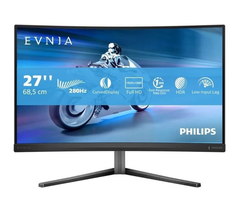 Écran PC - Philips - Evnia 27m2c5200w - 27 Fhd - Dalle Incurvée Fast Va - 280hz