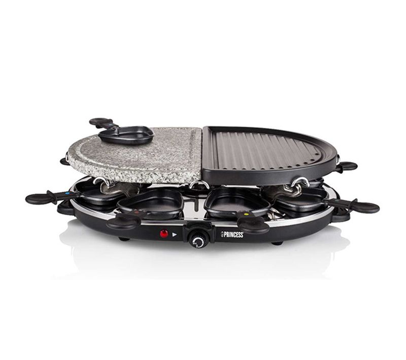 Appareil à Raclette 8 Personnes 1200w + Pierre à Griller + Gril - 162710-01-001