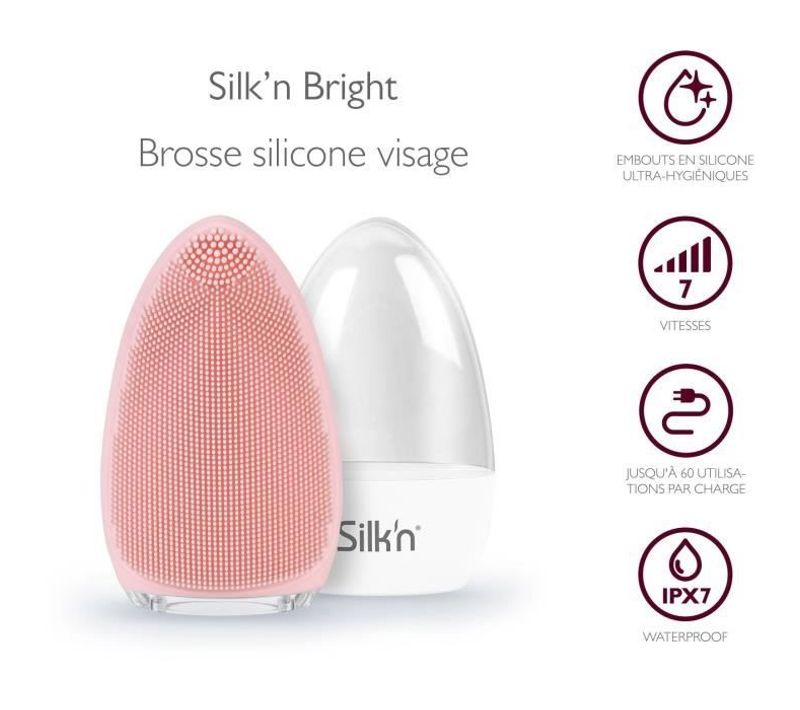 Brosse Visage En Silicone Rechargeable Étanche Bright Pink  Fb1pe1p001