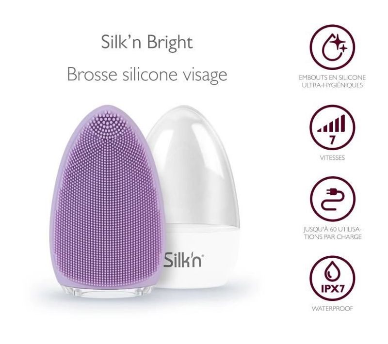 Brosse Visage En Silicone Rechargeable Étanche Bright Purple  Fb1pe1pu001