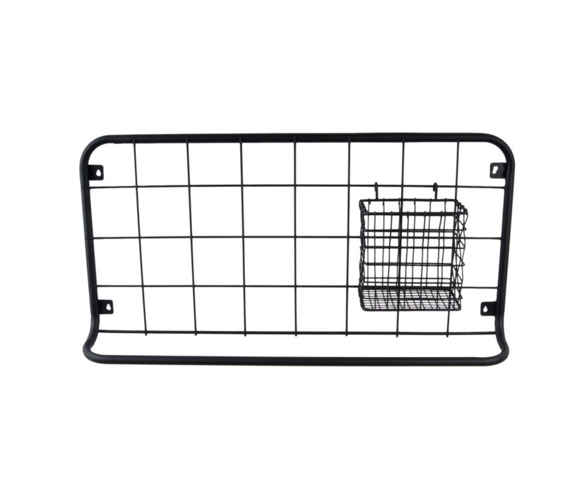 Etagère De Cuisine Open Grid Avec Crochets Et Panier De Rangement - Largeur 30 Cm X Longueur 60 Cm -