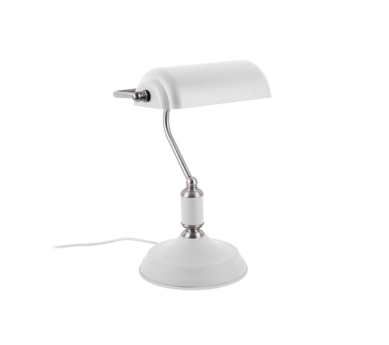 Lampe De Bureau Design Banquier - H.34cm - Blanc