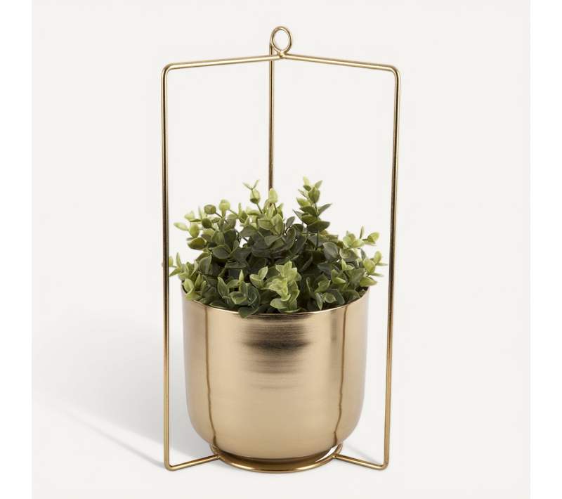 Cache-pot Design Métal Spatial - Doré