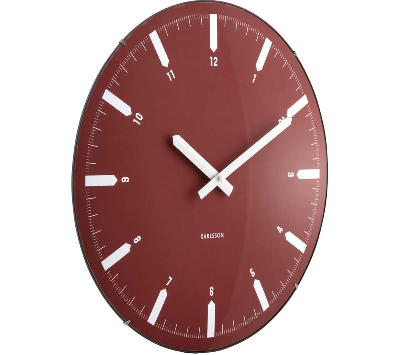 Horloge Murale En Polypropylène Realista Dome Rouge