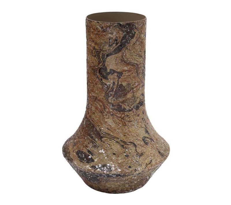 Vase En Métal Mosaic Marble Marron