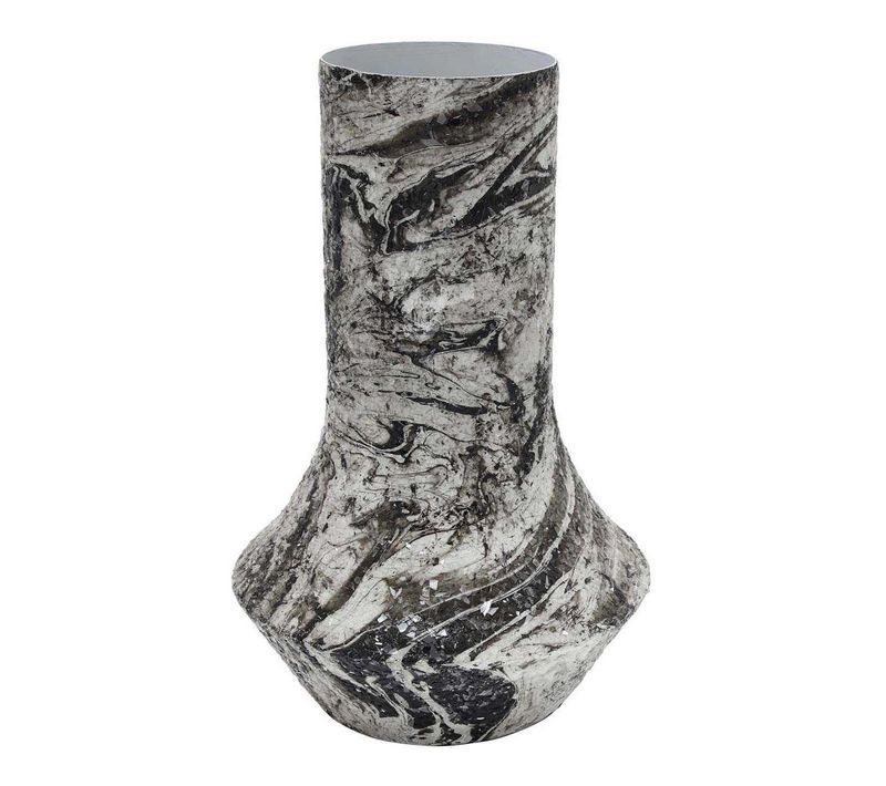 Vase En Métal Mosaic Marble Blanc