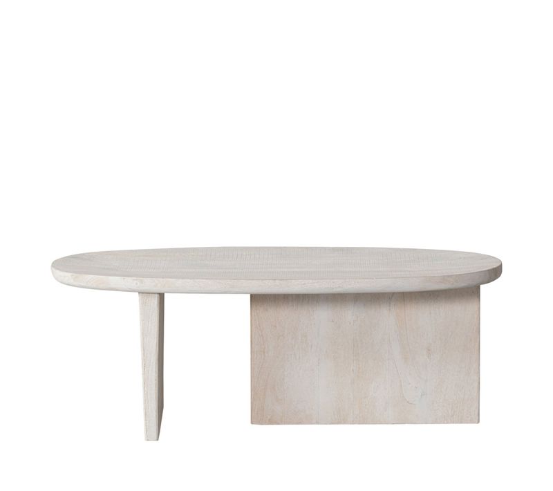 Table Basse Ovale En Bois 110x60cm