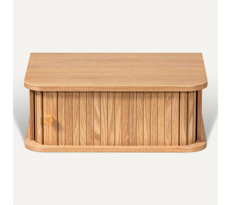 Jena - Table De Chevet Suspendue 1 Porte Coulissante En Bois - Bois Clair