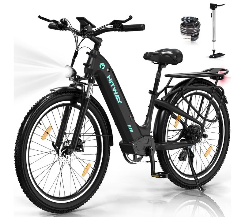 Vélo Électrique Vae, 26"x3.0, 250w E-bike, 48v 18ah, Shimano 7 Vitesse, Noir