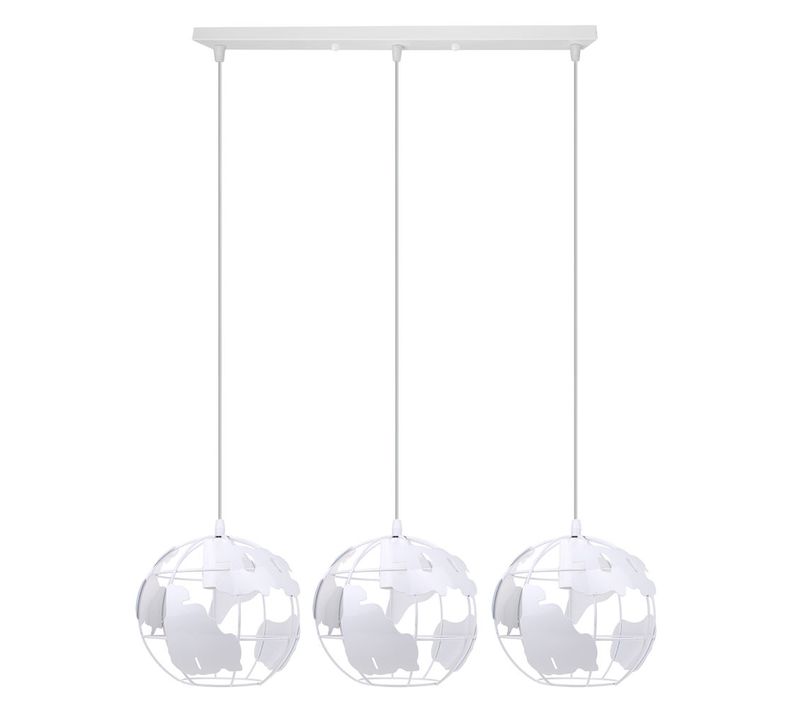 Suspension Moderne E27 Lustre Industrielle 3 Lampes Pour Cuisine Salon Chambre Blanc