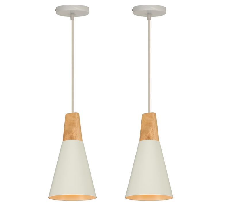 2 Pack Lustre Suspension Moderne E27 Plafonnier Nordique Pour Chambre Salon Cuisine Café Blanc