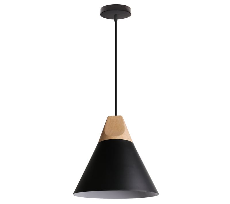 Lustre Industriel E27 Suspension Moderne Plafonnier Pour Chambre Salon Cuisine Noir