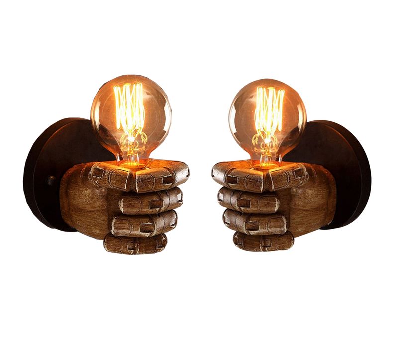 2pcs Applique Murale Intérieure Main Droite Gauche,2 Lampe Retro Antique Pour Restaurant Bar Chambre
