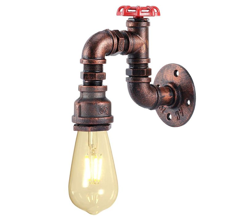 Vintage Applique Murale Tuyau Rétro Industriel Métal E27 Pour Restaurant Bar Cuisine Chambre,rouille