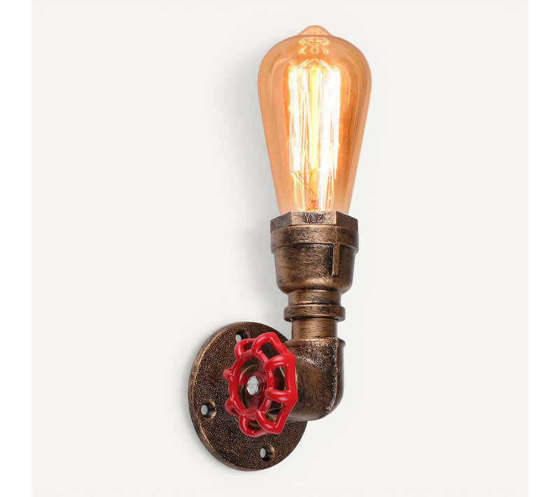 Applique Murale Métal Tuyau E27 Lampe De Mur Industriel Restaurant Bar Cuisine Rouille
