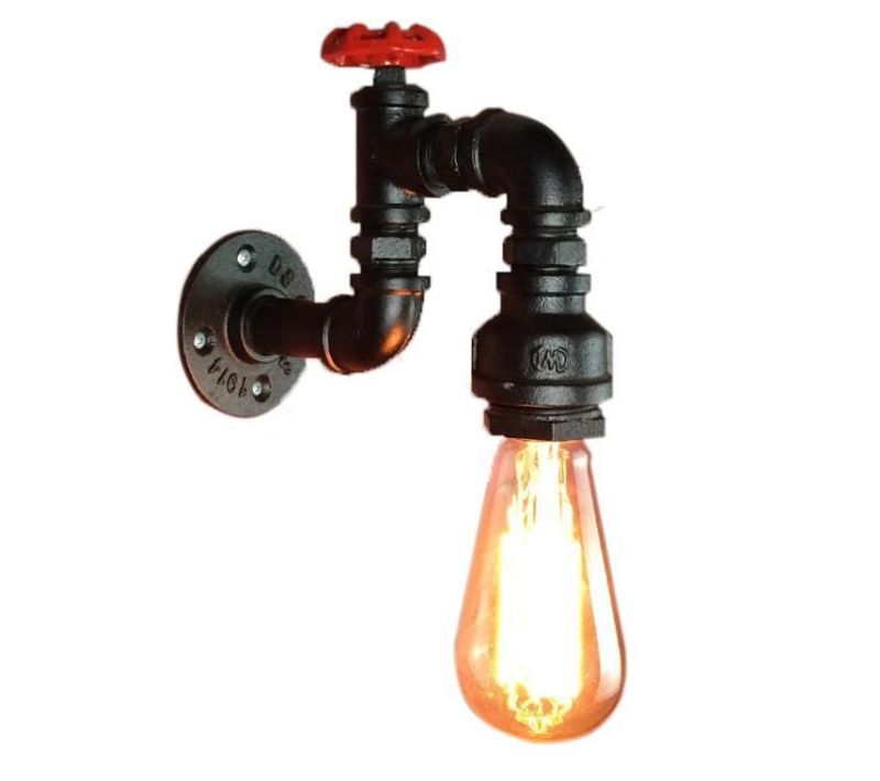 Applique Murale Loft Industriel Tuyau Tube D'eau Rétro Noir Lustre Lampe Lumières