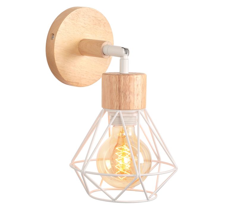 Applique Murale Industrielle Réglable,plafonnier Abat-jour E27 Métal Salon Chambre Couloir Blanc