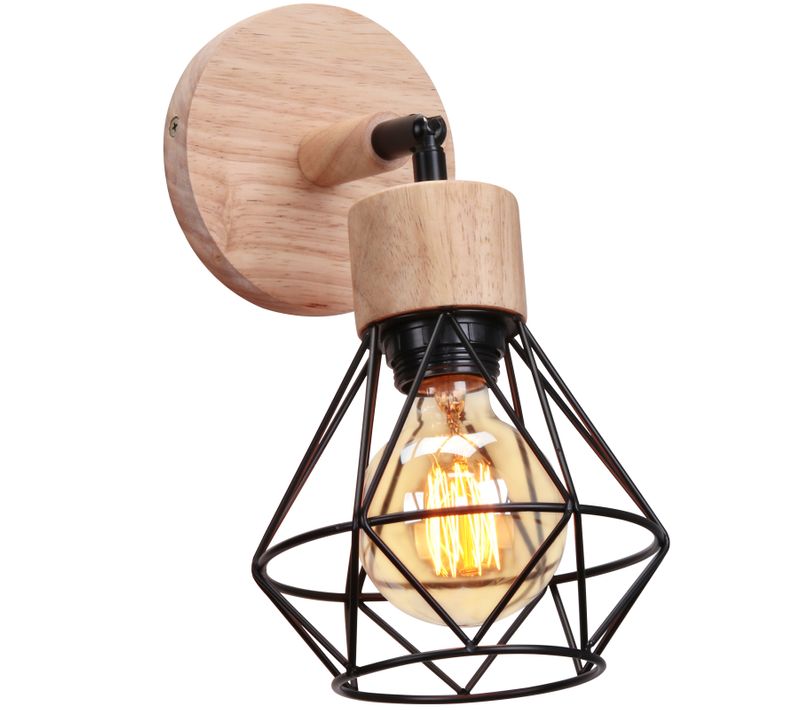 Applique Murale Interieur Orientable 180°pivotable Plafonnier Métal Chambre Couloir Café E27 Noir