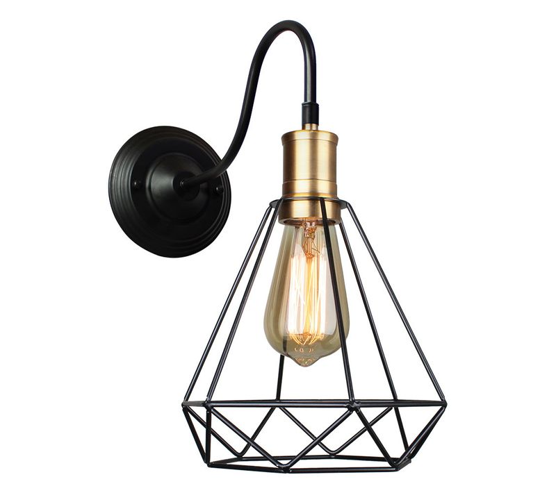 Applique Murale Vintage Cage E27 Luminaire Rétro Pour Salon Cuisine Couloir Chambre Café