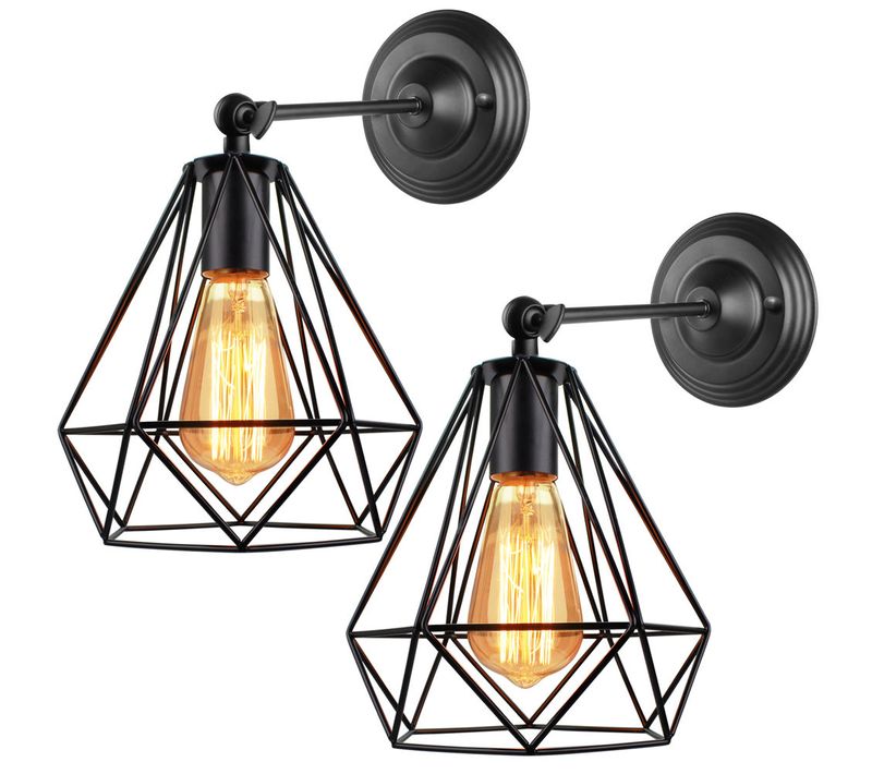 2x Rétro Applique Murale Réglable Style Industrielle Douille E27 Luminaire Deco Chambre Cuisine Café