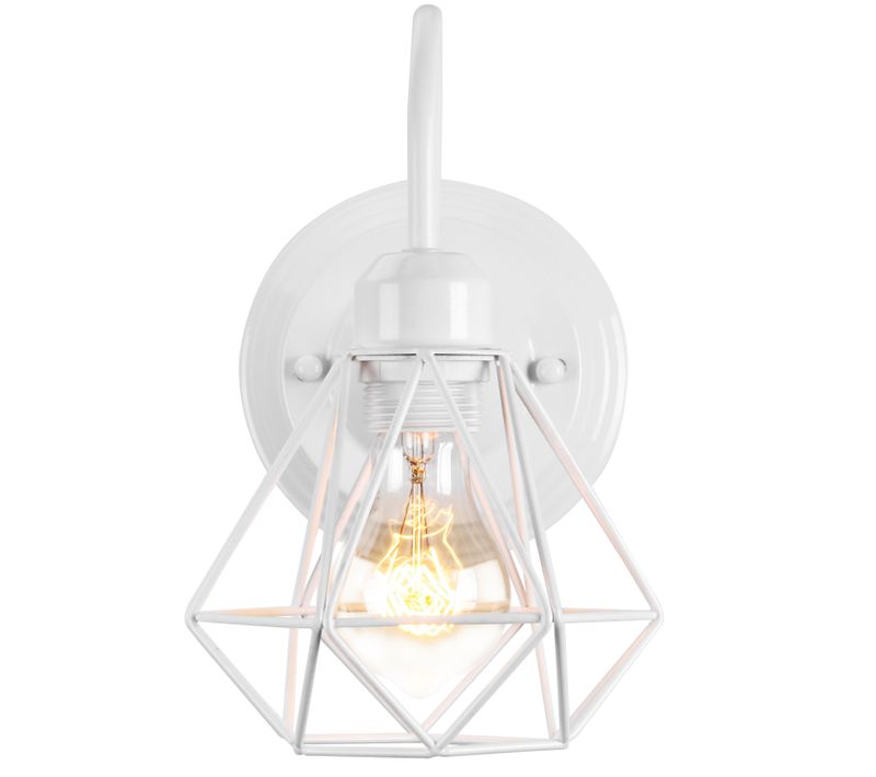 Applique Murale Intérieur Vintage Lampe Murale E27 Luminaire Abat-jour En Métal (blanc)