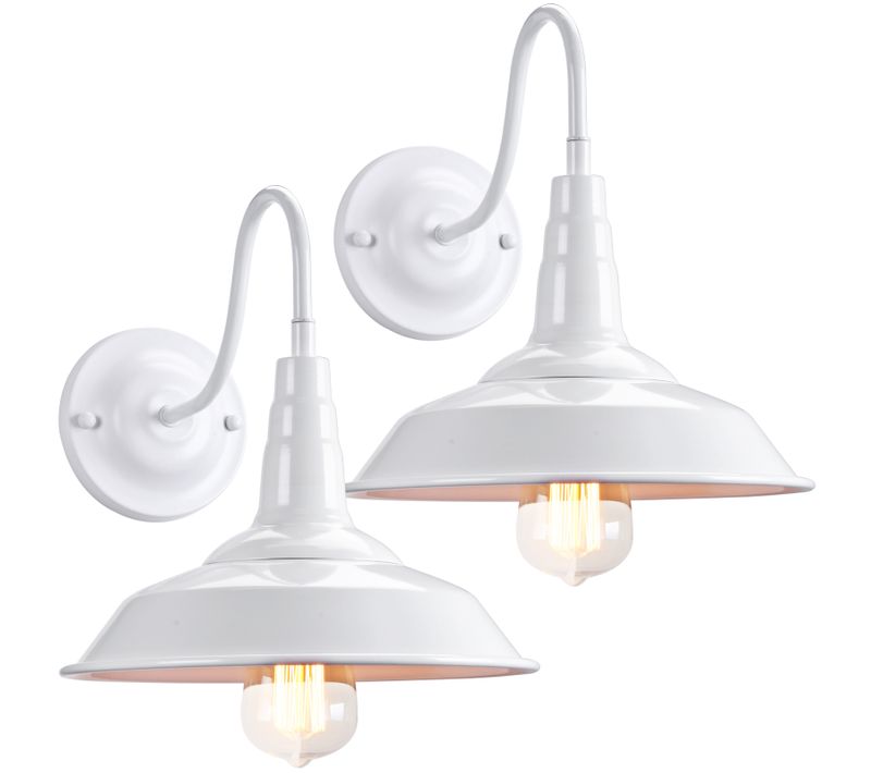 2x Applique Murale Industriel E27 Lampe Interieur Extérieur Luminaire Pour Chambre Blanc