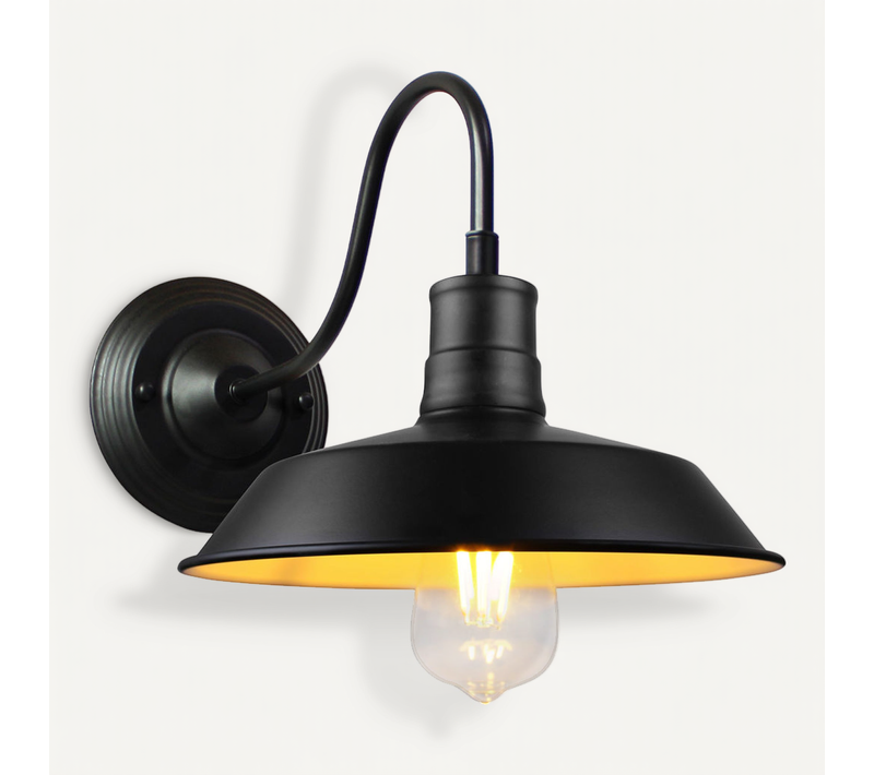 Vintage Applique Murale Industrielle E27 Lampe De Murale Interieur Pour Salon Chambre Noir Blanc