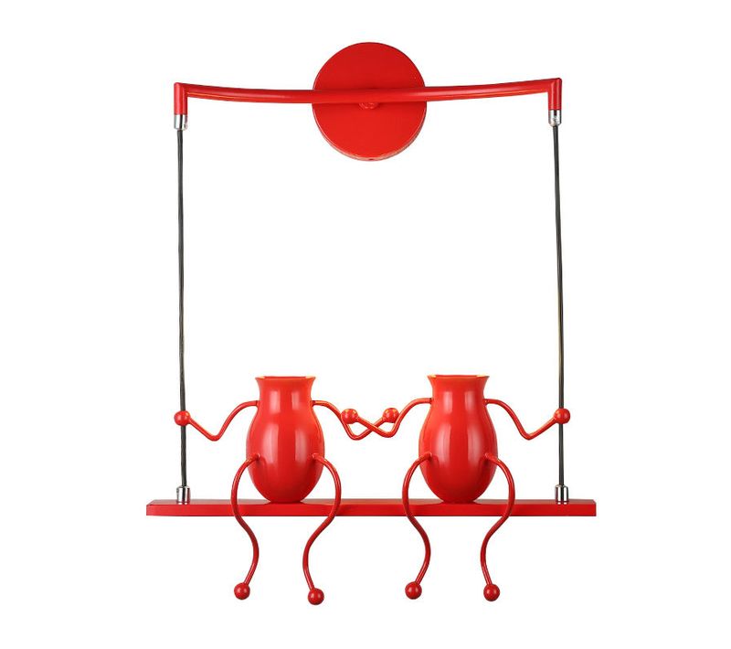 Moderne Applique Murale Double Gens Balançoire Lampe Mur Fer Couloir Salon Chambre Rouge