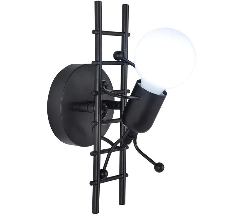 Applique Murale Interieur E27 Lampe De Murale Conception De Poupée Pour Salon Couloir Chambre Noir