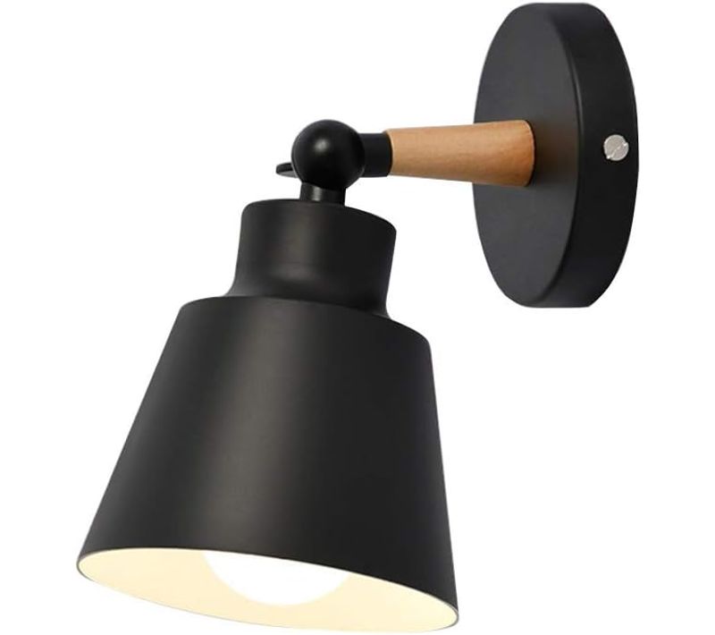 Applique Murale Industrielle En Métal  Luminaires E27 Edison Lampe Pour Couloir Salon Chambre (noir)