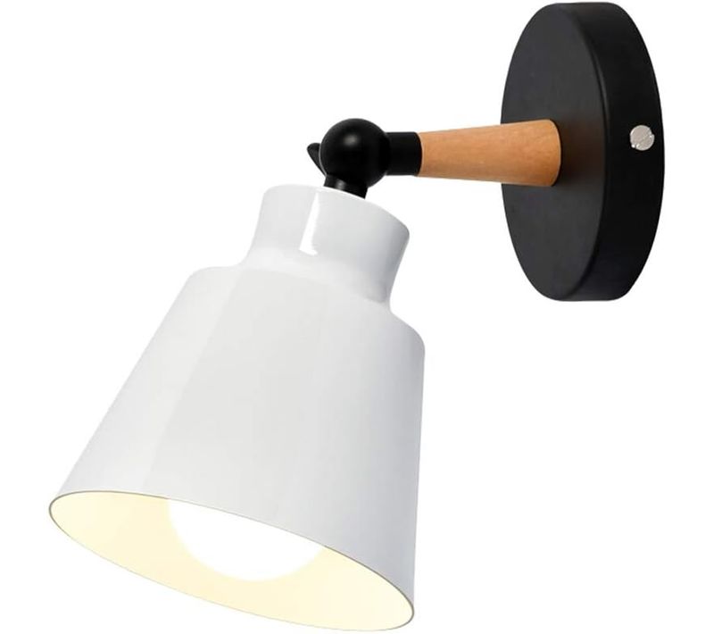 Applique Murale Industrielle En Métal Moderne Luminaires E27 Loft Lampe Angle Réglable - Blanc