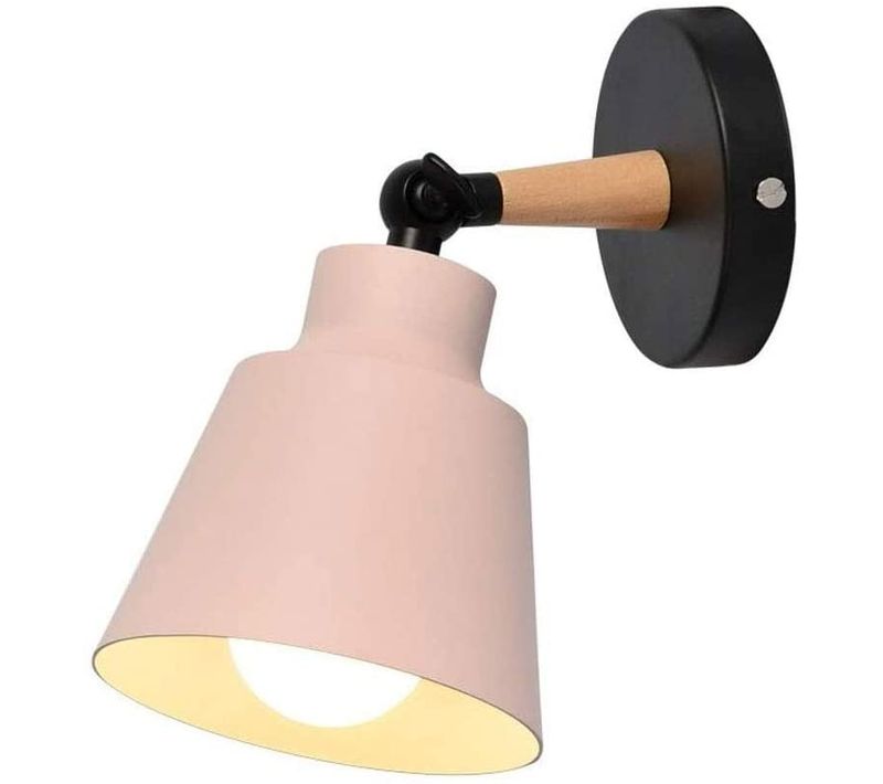 Applique Murale E27 Lampe De Murale Métal Pour Salon Chambre Couloir Rose Clair