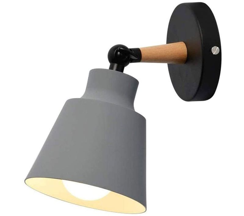 Applique Murale Luminaires E27 Edison Industrielle En Métal Lampe De Mur Salon Chambre Couloir Gris