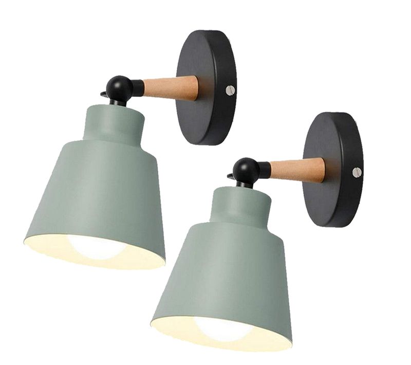 Lot De 2 Moderne Applique Murale Industrielle En Métal Luminaires E27 Edison Loft Lampe (vert)