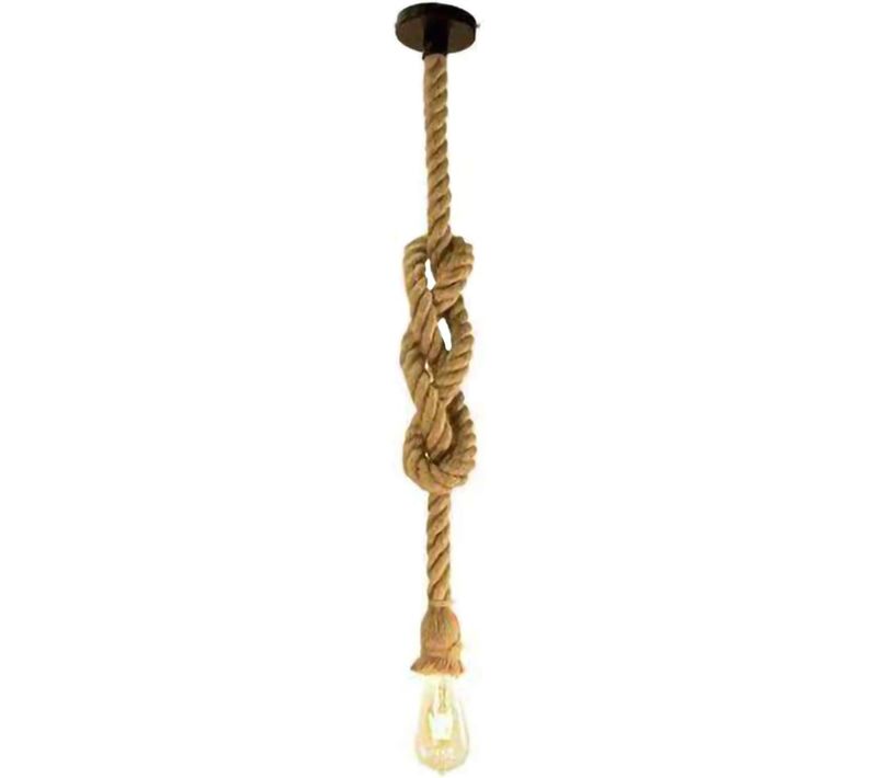 Suspension En Corde De Chanvre E27 Lustre Industriel Rétro 2m Pour Salon Chambre Bar