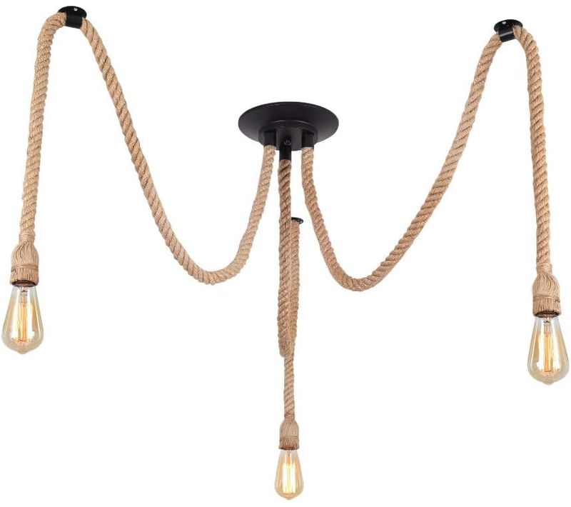 Lustre Suspension E27 Plafonnier Industrielle Ajustable 3 Llights Pour Restaurant Barre Café 2m