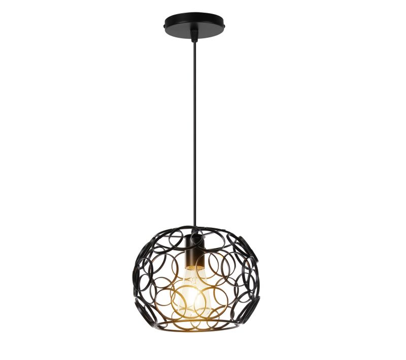 Lustre Suspension Moderne E27 Eclairage De Plafond Cage Pour Salon Salle Chambre Noir