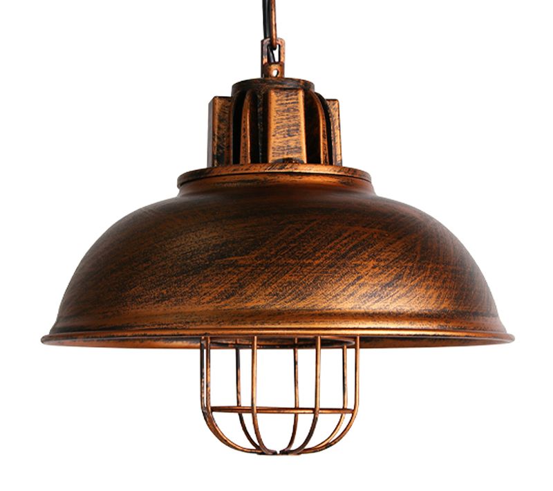 Suspension Industrielle 33cm Lustre Vintage Abat-jour Métal E27 Pour Salon Cuisine Chambre Laiton