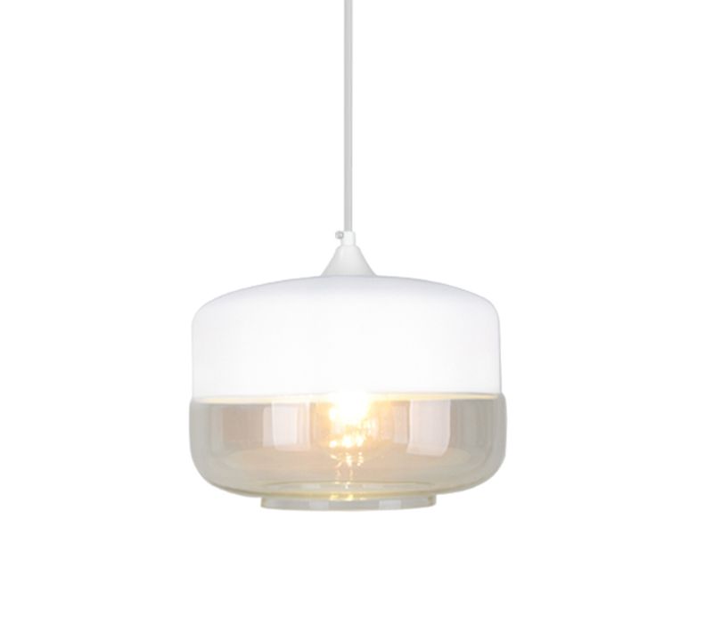 Moderne Suspension En Verre E27 Lustre Ajustable Pour Salon Cuisine Chambre Blanc