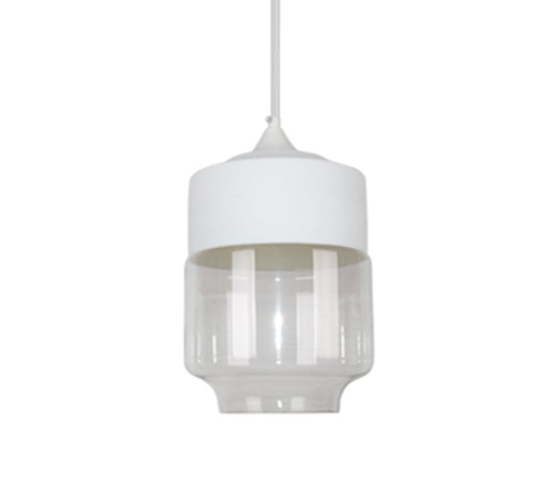 Suspension Moderne Verre E27 Lustre Hauteur Ajustable Pour Salon Cuisine Chambre Blanc