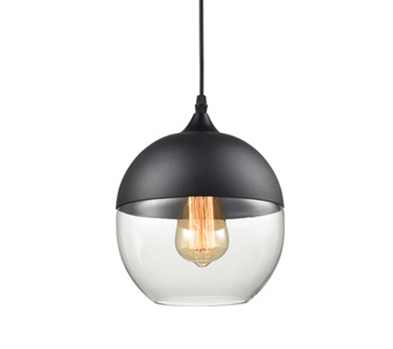 Lustre Suspension Moderne E27 Luminaire Abat-jour En Verre Pour Salon Chambre Salle Noir