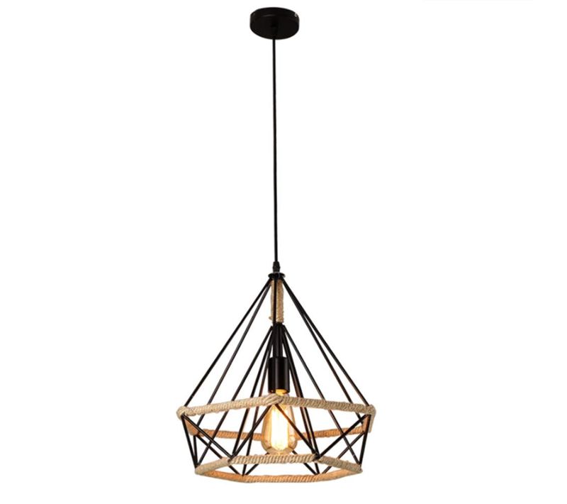 Lustre Suspension Industrielle 25cm E27 éclairage Intérieur Pour Salon Salle Chambre Noir